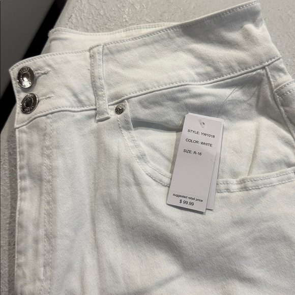 White Wide-Leg Pants::The Size 16 Has Tags And The Size 10 NWOT 30.5 length - Picture 3 of 8